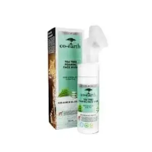 Colourbar Co‑Earth Tea Tree Foaming Face Wash 150ml for Oily and Acne-Prone Skin Deep Cleansing Antibacterial Pore Purifying Daily Use Facial Cleanser