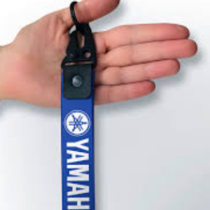 Y-a-m-a-h-a Leather Keychain with Metal Hook, Blue, Decorative Key Ring for Bikes and Cars