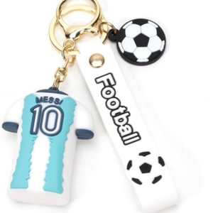 Messi blue jersey 3D rubber Keychain with strap