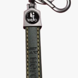 Leather/Metal Bike Keychain with Hook, Compatible with Hero Bikes, Scooters, Cars, Pack of 1