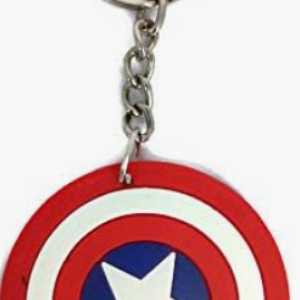 Iconic Captain America Superhero Rubber Keychain, Handmade PVC Keyring