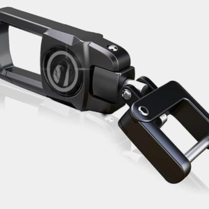 Bajaj Motorcycle Keychain, Premium Metal Keyring with Double Loop Design, Black