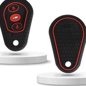 Key Cover Black Remote Key Shell Rubber Case Pad, Three Button, Compatible for Mahindra Scorpio