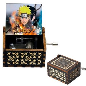 Wooden Music Box, Laser Engraved Vintage Music Boxes, Naruto Theme, Gift for Birthday/Valentine's Day