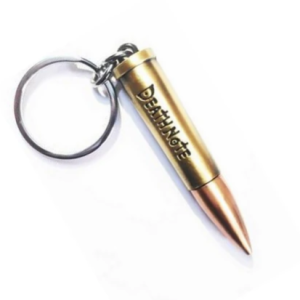 Big Gun Bullet Death Note Round Head Rifle Bullet Keychain Keyring Key Holder for Bike Car and Home(Golden)