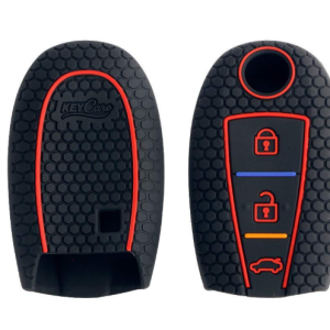 Silicone Key Cover for Maruti Cars, Compatible with Ciaz, Ignis, S-Cross, Baleno, Vitara Brezza 2b/3b Smart Key, Blue Keyring