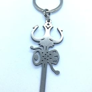 Decorative Arrow Design Metal Keychain, Black and Silver