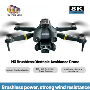 M3 Max Drone with Dual HD Camera, Dual Battery, Optical Flow Positioning, Obstacle Avoidance, Foldable RC Quadcopter for Kids, Beginners & Hobbyists
