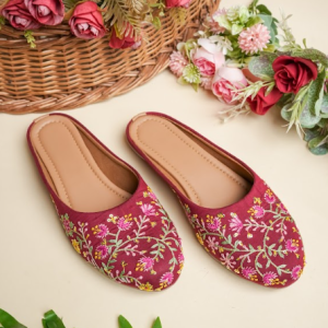 Emerald Garden Embroidered Mules