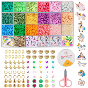 LERUBGA 3000+ Macaron Color Bracelet Making Clay Beads Kit | Bracelet Making Set for Girls | DIY Jewellery Making Kit