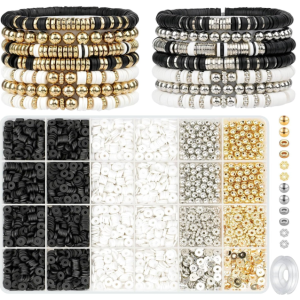 Vishal Bracelet Making Kit for Girls & Kids | DIY Jewellery Making Kit with Heishi Beads, Alphabet Beads & Spacer Beads