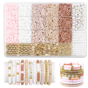 Vishal Bracelet Making Kit for Girls & Kids | DIY Jewellery Making Kit with Heishi Beads, Alphabet Beads & Spacer Beads