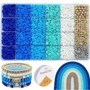 DALESSA Jewellery Making Kit Bracelet Making Kit Macaron Color for Bracelet Making Clay Beads Kit Letter with Unicorn Pendants