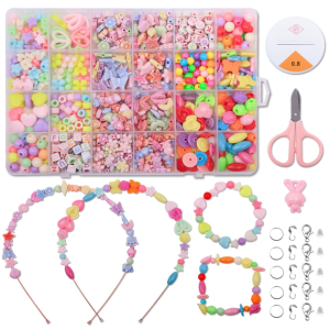DALESSA Jewellery Making Kit Bracelet Making Kit Macaron Color for Bracelet Making Clay Beads Kit Letter with Unicorn Pendants
