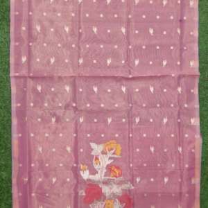 Dusty Rose Floral Print Suit Dress Material with Dupatta