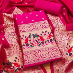 Banarasi silk unstitched salwar suit