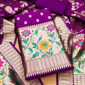 Floral Woven Banarasi Silk Dress