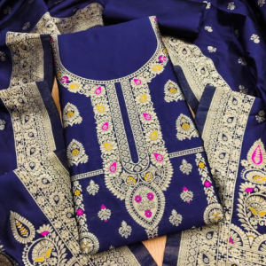 Banarasi silk unstitched suit