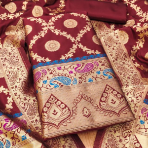 Pure Zari Silk Suit Dress Material for Woman