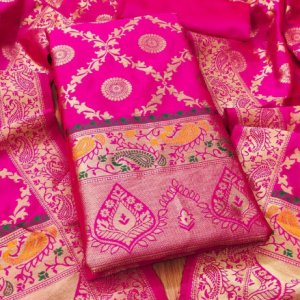 Pure Zari Silk Suit Dress Material for Woman