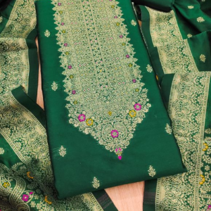Pure Zari Banarasi Silk Suit Kashmiri Work Dress Material for Woman