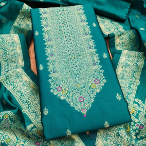 Pure Zari Banarasi Silk Suit Kashmiri Work Dress Material for Woman