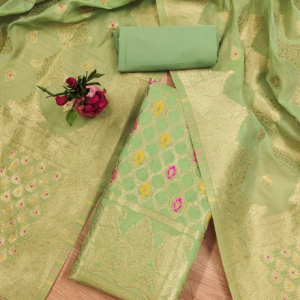 PURE CHANDERI BANARASI SILK SUIT
