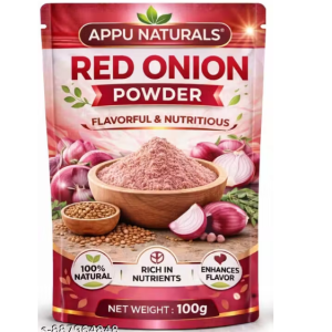 Appu Naturals Red Onion Powder, Natural Dehydrated Pyaz Powder, No Preservatives, No Additives, Ready-to-Use Cooking Seasoning for Indian Dishes