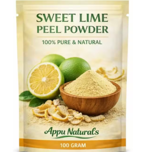 Appu Naturals Mosambi Peel Herbal Powder | 100% Pure & Natural, for Skin & Hair Care, Ayurvedic Remedy, Rich in Vitamin C, Improves Digestion 100 g