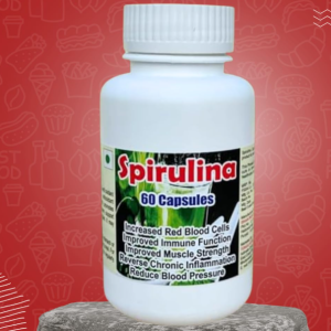 Spirulina Capsule - 60 Capsules (Get One Bottle 50ml Spirulina Drops Free)