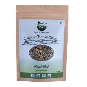 Organic Diet Fresh & Pure Organic Fennel Seeds Raw (Sounf | Dry Fennel) – 100 g