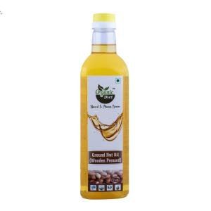 Organic Diet Organic Wooden Pressed Pure Groundnut Oil | Peanut Oil | Mungfali ka Tel | Cold Press | Edible Cooking Oil | No Chemicals/Pesticides/Refinement | Natural Ingredients,