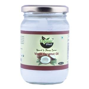 Organic Diet Organic Wooden Pressed Pure Virgin Coconut Oil | Nariyal Ka Tel | Cold Press | Edible Cooking Oil