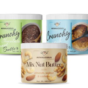 MEWALICIOUS Mix Nut Butter, 22 gm Protein, Crunchy + Peanut Butter Chocolate Flavour, 23.05 gm Protein