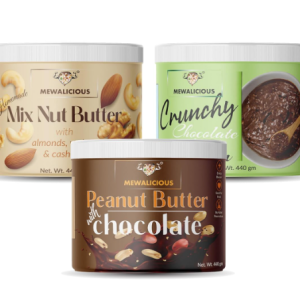 MEWALICIOUS Mix Nut Butter, 22 gm Protein, Crunchy + Peanut Butter Chocolate Flavour, 23.05 gm Protein