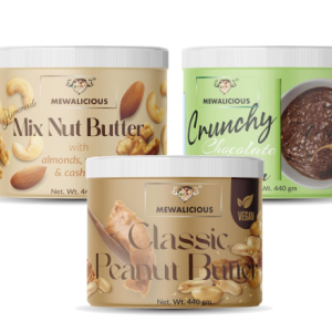 MEWALICIOUS Mix Nut Butter, 22 gm Protein, Crunchy + Peanut Butter Chocolate Flavour, 23.05 gm Protein