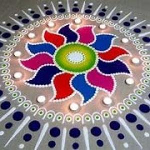 KOLAPODI Premium White Marble Rangoli Powder, 1 KG Pack with Free 100g Colour Powder