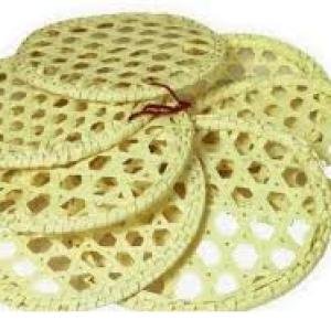 Traditional Palm Leaf Idiyappam Plates Set, Pack of 7, Gold