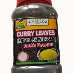 Curry Leaves Tooth Powder with Rice Husk and Salt, 100% Natural