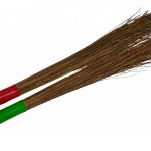 SK Traditional Coconut Fibre Floor Broom with Plastic Handle, Brown, Pack of 2