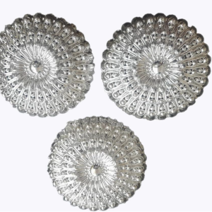 German Silver Coated Bowl with Lid, Decorative Serving Bowls, Pack of 3, Return Gift