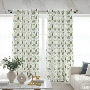 Printroots Heritage Cotton Curtains – Hand Block Floral Art for Elegant Interiors