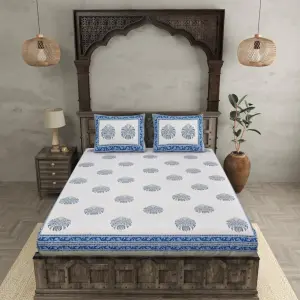 Festive Blue Pumpkin Bedsheet