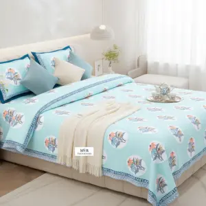 Palm Oasis King Size Pure Cotton Bedsheet