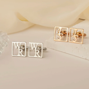 Engraved Initial Cufflinks for Groomsmen Gifts