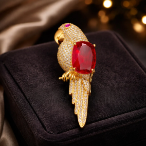 Natural Handmade Parrot Brooch Man And Woman