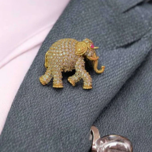 Elephant Polki Diamond Brooch Handcrafted Luxury