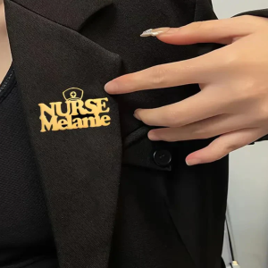 Personalized Double Layer Nurse Name Brooch