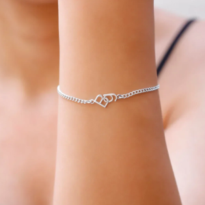 Personalized Tiny Interlocking Two Initials Bracelet, Dainty Gold Letter Bracelet, Custom Curb Chain Bracelet, Personalized Gifts