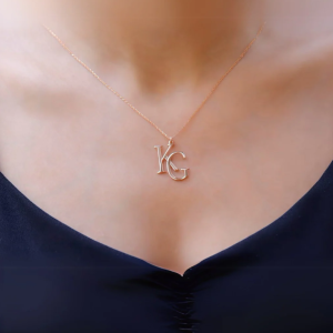 Two Interlocking Special Custom Design Letter Necklace, Personalized Double Letters Pendant, Dainty Double Initials Necklace, Unique Gifts